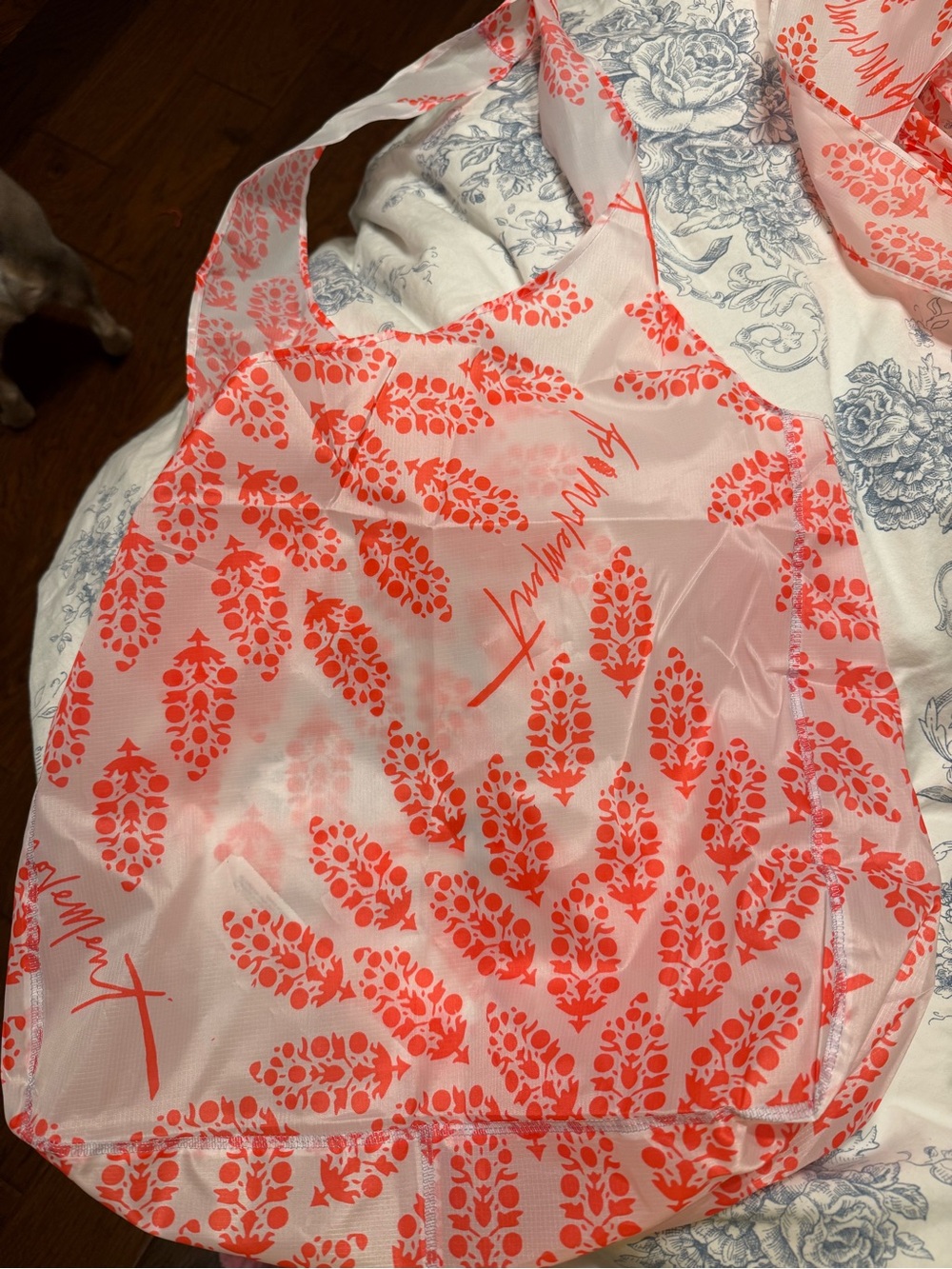 Free People Coral Patterned Reusable Tote Bag - Picture 1 of 1